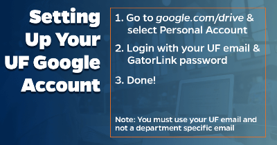 UF Google Account setup process