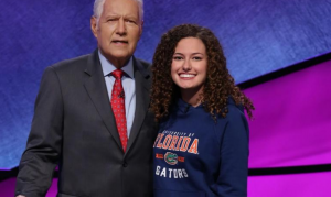 Kayla Kalhor and Alex Trebek