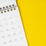 calendar on yellow background