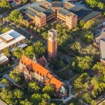 University Auditorium and Century Tower from above