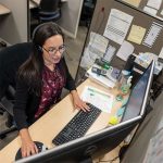 Woman in call center